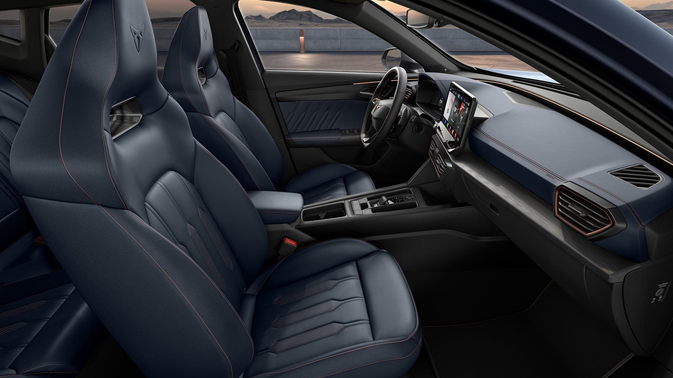 Сидіння з натуральної шкіри в кольорі Petrol Blue