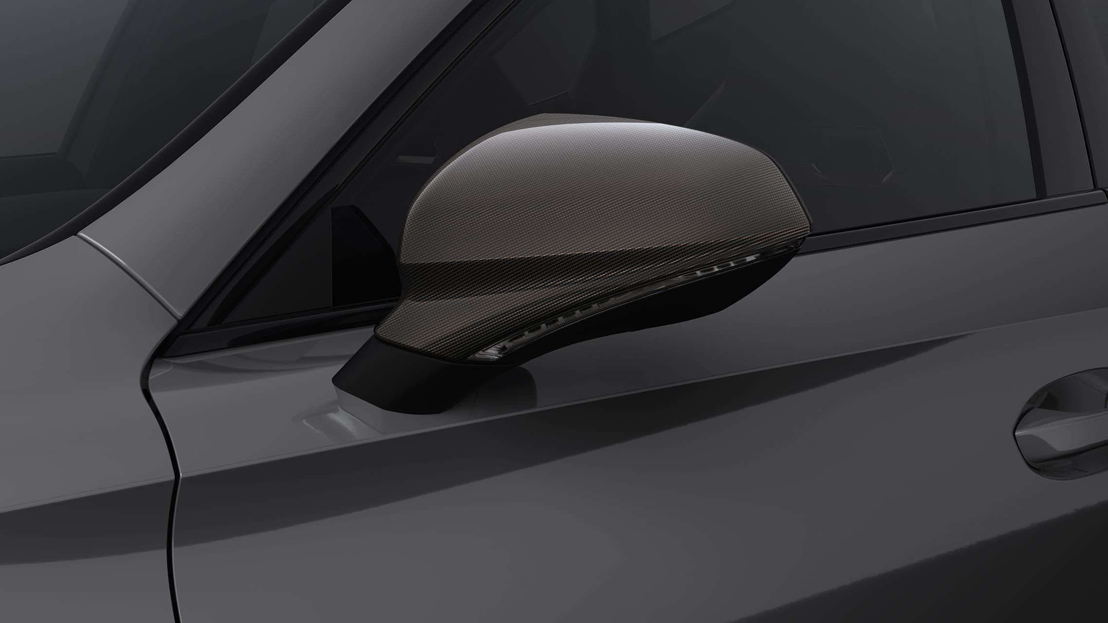 Зовнішні дзеркала заднього вигляду з вуглецевого волокна з мідними акцентами